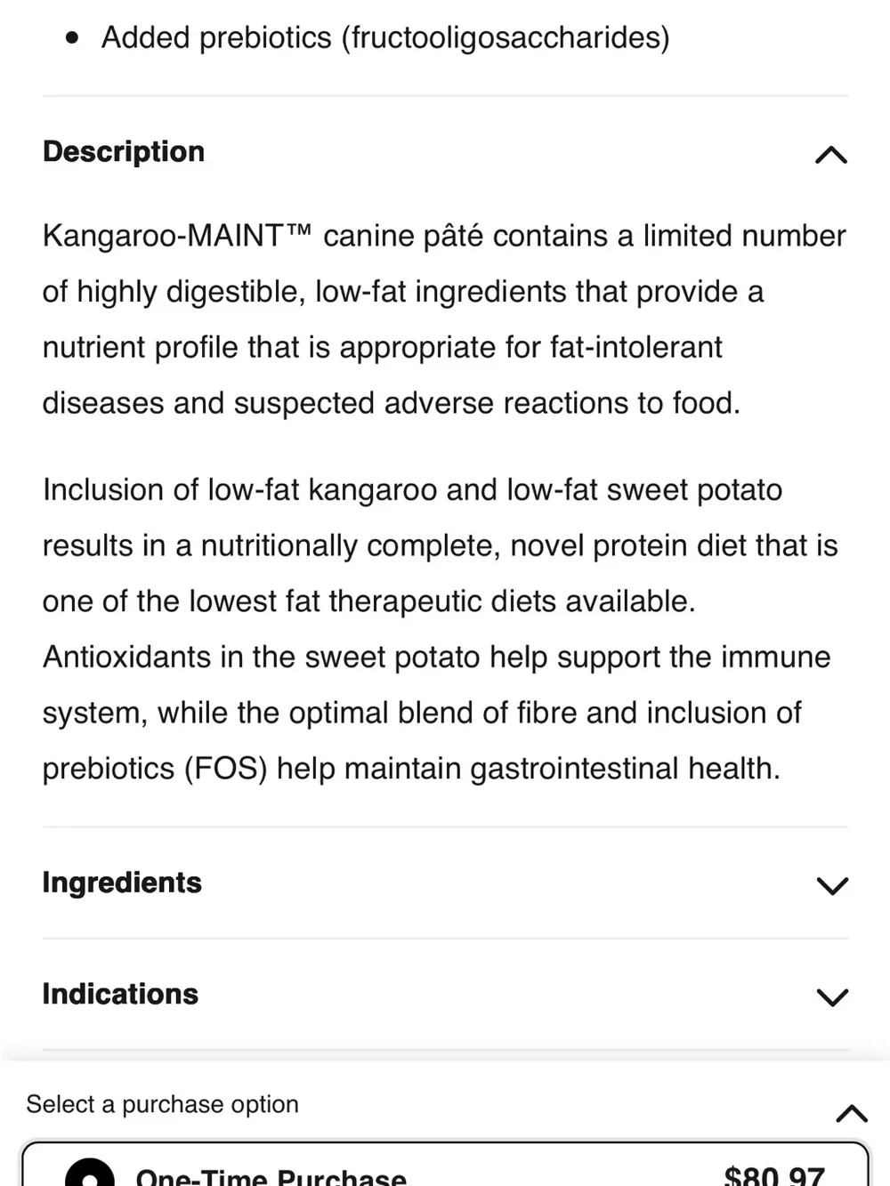 Low Fat Kangaroo Canned Dog Food - Purple